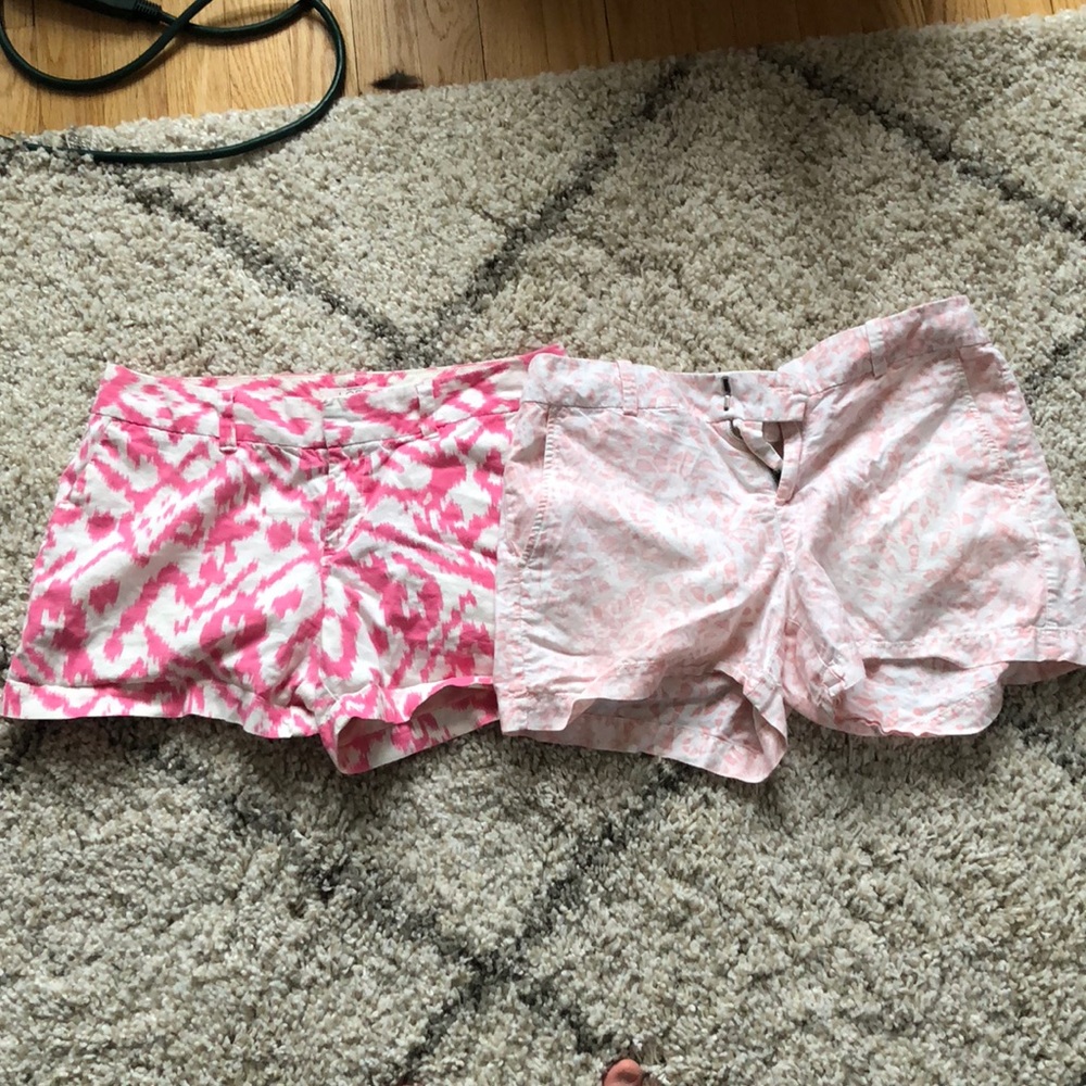 Pink and white shorts